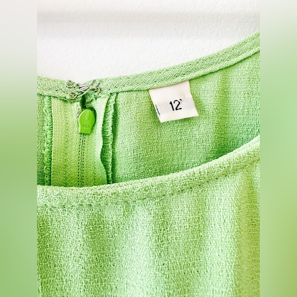 Vintage - Sleeveless Maxi Dress - Bright Green - Size 12 - Picture 5 of 8